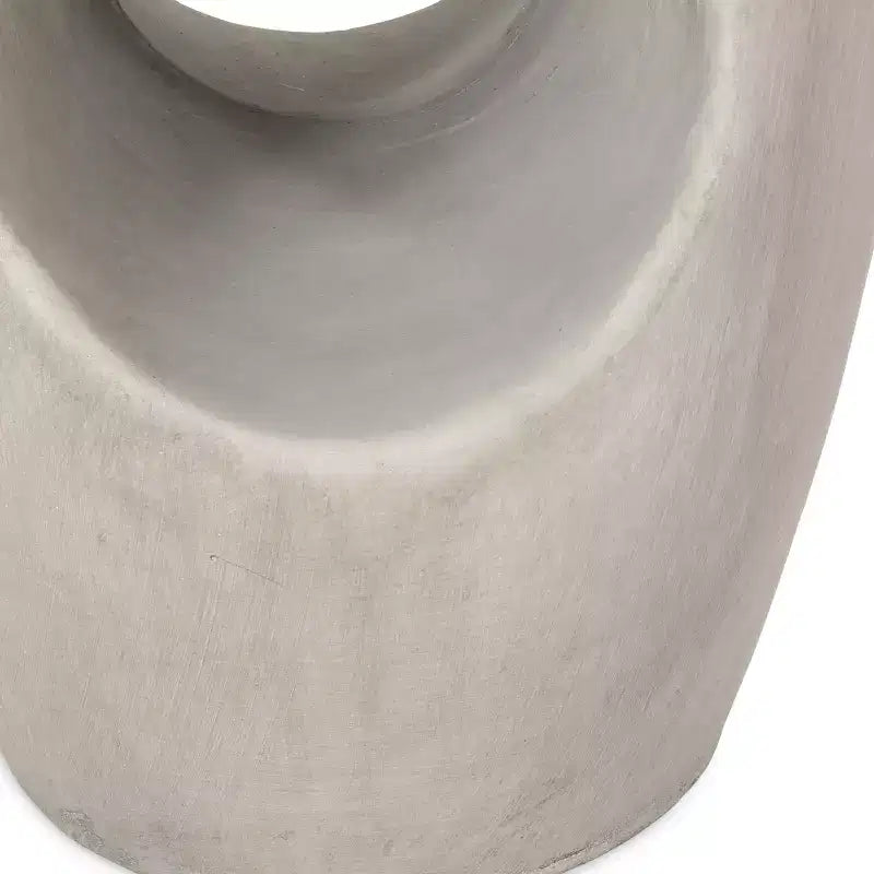 MAYEERTY Table d'appoint d'extérieur élégante, forme de tambour ronde en béton