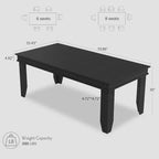 Table de salle à manger de ferme pour 6-8 personnes, tables de cuisine de 180 cm de long avec cadre en bois robuste, grande table à manger rectangulaire de 180 cm pour salle à manger
