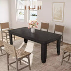 Table de salle à manger de ferme pour 6-8 personnes, tables de cuisine de 180 cm de long avec cadre en bois robuste, grande table à manger rectangulaire de 180 cm pour salle à manger