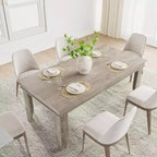 Table de salle à manger de ferme pour 6-8 personnes, tables de cuisine de 180 cm de long avec cadre en bois robuste, grande table à manger rectangulaire de 180 cm pour salle à manger