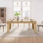 Table de salle à manger de ferme pour 6-8 personnes, tables de cuisine de 180 cm de long avec cadre en bois robuste, grande table à manger rectangulaire de 180 cm pour salle à manger