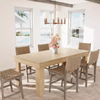 Farmhouse Dining Table for 6-8 People, 71 in Long Kitchen Tables with Wooden Sturdy Frame, 6 ft Large Rectangular Dinner Table for Dining Room