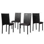Chaises de salle à manger GDFStudio Noyera en similicuir avec cadre en métal (lot de 4)