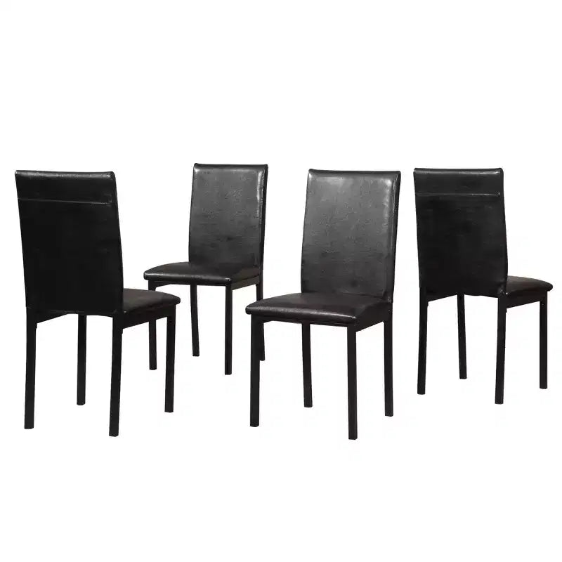 Chaises de salle à manger GDFStudio Noyera en similicuir avec cadre en métal (lot de 4)