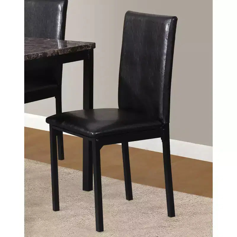 Chaises de salle à manger GDFStudio Noyera en similicuir avec cadre en métal (lot de 4)