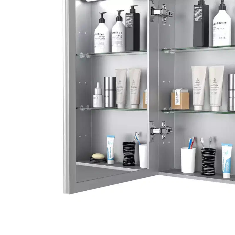 GDFStudio Tomomi 30 Armoire à pharmacie moderne en métal avec miroir, lumières LED et 3 températures de couleur