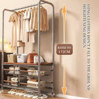 Chariot à linge robuste AEELLEEA avec tringle de suspension et rangement pour chambre à coucher/buanderie