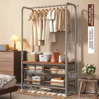Chariot à linge robuste AEELLEEA avec tringle de suspension et rangement pour chambre à coucher/buanderie