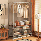 Chariot à linge robuste AEELLEEA avec tringle de suspension et rangement pour chambre à coucher/buanderie