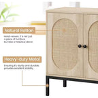 Meuble de rangement en rotin avec étagères réglables, buffet pour entrée, salon et cuisine, 80L x 40l cm