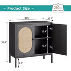 Meuble de rangement en rotin avec étagères réglables, buffet pour entrée, salon et cuisine, 80L x 40l cm