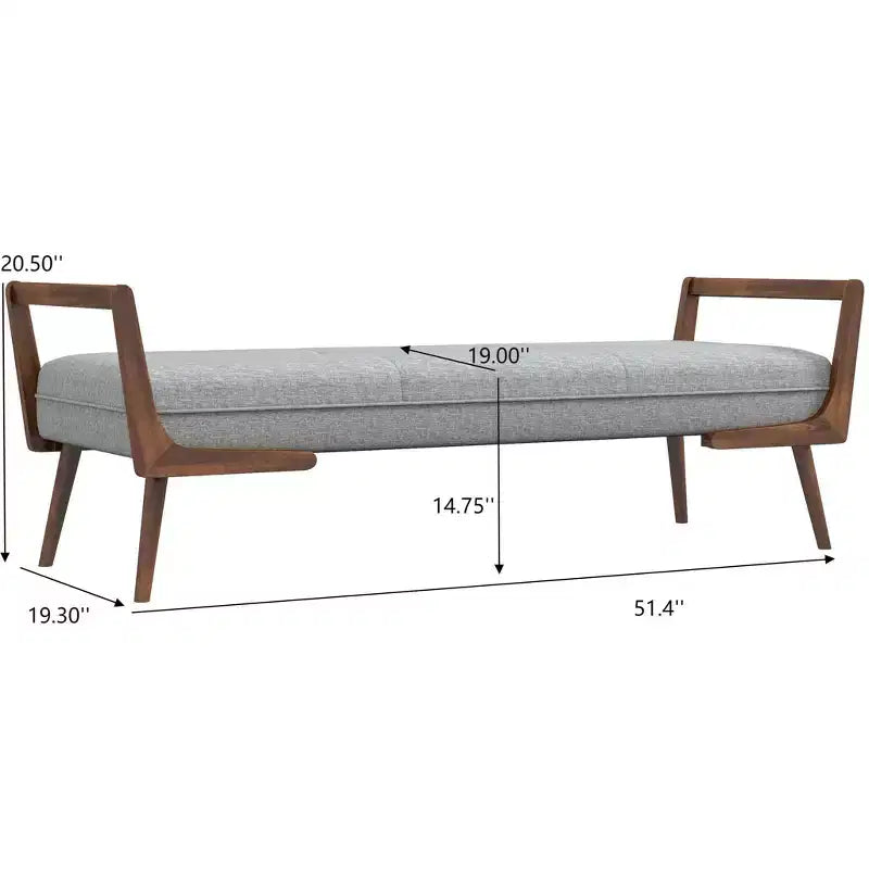 Banc moderne en velours rembourré FurnitureR avec pieds en bois massif, banc rembourré pour le bout du lit, l'entrée ou le salon