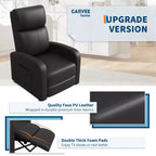 Fauteuil inclinable, Fauteuil inclinable en cuir ergonomique réglable avec pochette latérale, dossier haut, accoudoirs larges et siège rembourré pour le salon
