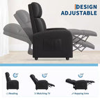 Fauteuil inclinable, Fauteuil inclinable en cuir ergonomique réglable avec pochette latérale, dossier haut, accoudoirs larges et siège rembourré pour le salon