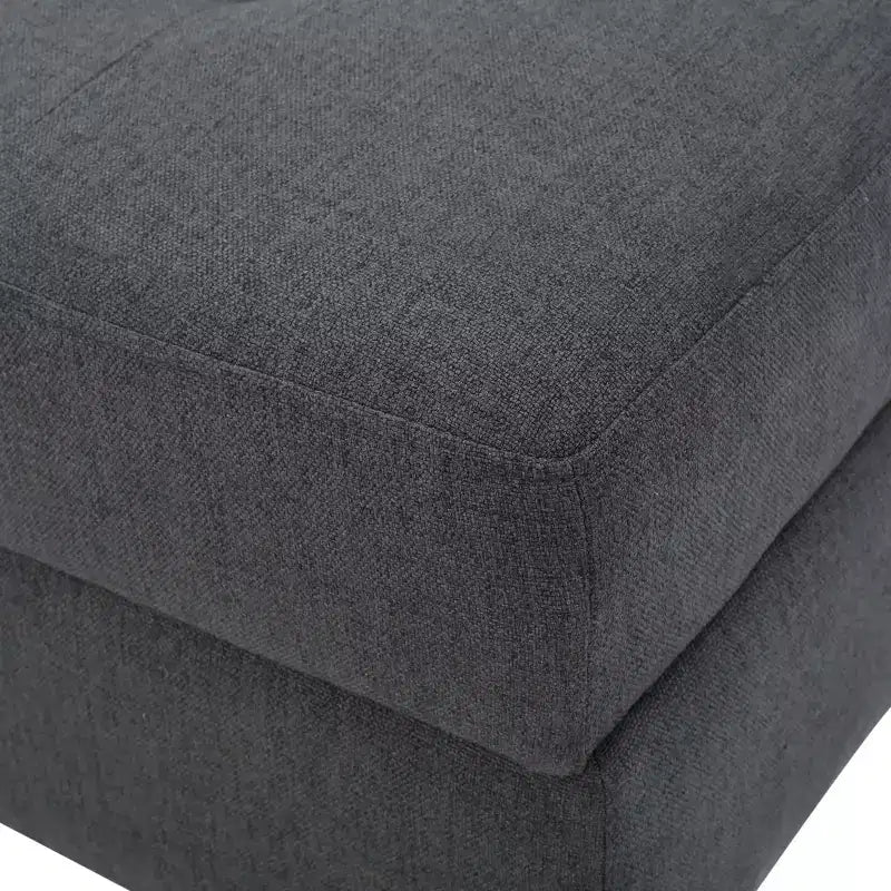 TUYOHW 28 Pouf de rangement moderne en bois avec dessus touffeté à boutons, banc de rangement rectangulaire, repose-pieds pour chambre, salon