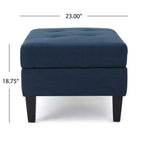 TUYOHW 28 Pouf de rangement moderne en bois avec dessus touffeté à boutons, banc de rangement rectangulaire, repose-pieds pour chambre, salon