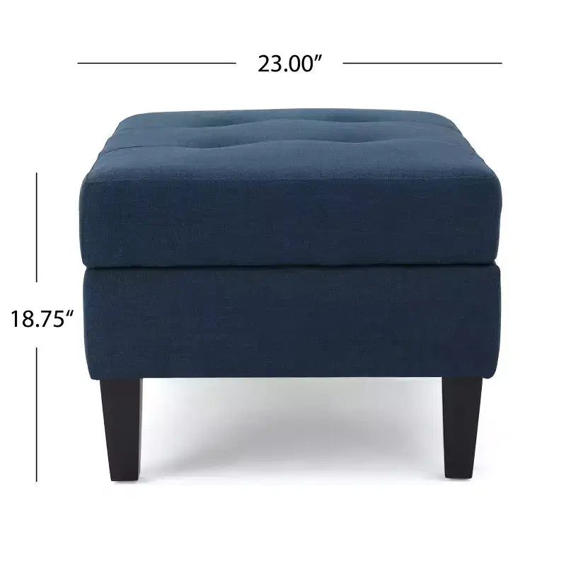 TUYOHW 28 Pouf de rangement moderne en bois avec dessus touffeté à boutons, banc de rangement rectangulaire, repose-pieds pour chambre, salon