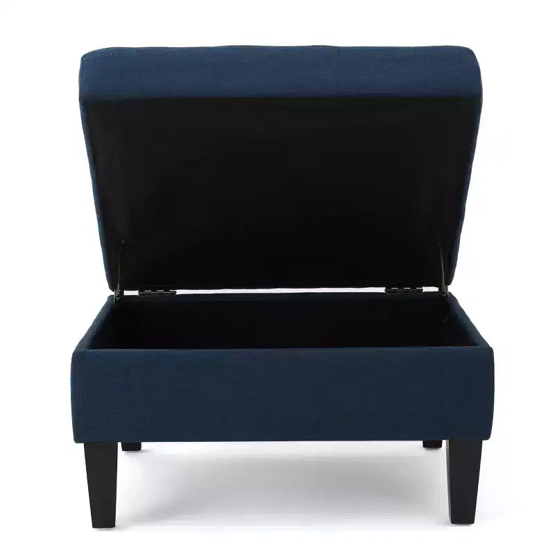 TUYOHW 28 Pouf de rangement moderne en bois avec dessus touffeté à boutons, banc de rangement rectangulaire, repose-pieds pour chambre, salon