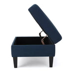 TUYOHW 28 Pouf de rangement moderne en bois avec dessus touffeté à boutons, banc de rangement rectangulaire, repose-pieds pour chambre, salon