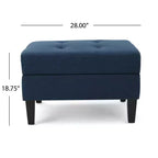 TUYOHW 28 Pouf de rangement moderne en bois avec dessus touffeté à boutons, banc de rangement rectangulaire, repose-pieds pour chambre, salon