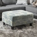 TUYOHW 28 Pouf de rangement moderne en bois avec dessus touffeté à boutons, banc de rangement rectangulaire, repose-pieds pour chambre, salon