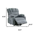 HomeRoots Fauteuil inclinable chauffant et massant en similicuir bleu de 39 pouces avec fonction releveur et port USB