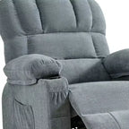 HomeRoots Fauteuil inclinable chauffant et massant en similicuir bleu de 39 pouces avec fonction releveur et port USB