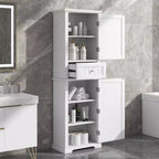 GDFStudio Meuble de Rangement de Salle de Bain Autoportant Moderne en Bois Avril avec Tiroir et Étagère Réglable