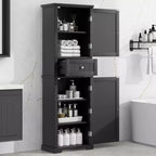 GDFStudio Meuble de Rangement de Salle de Bain Autoportant Moderne en Bois Avril avec Tiroir et Étagère Réglable