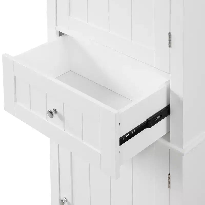 GDFStudio Meuble de Rangement de Salle de Bain Autoportant Moderne en Bois Avril avec Tiroir et Étagère Réglable