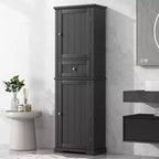 GDFStudio April Modern Wood Freestanding Bathroom Storage Cabinet with Drawer and Adjustable Shelf