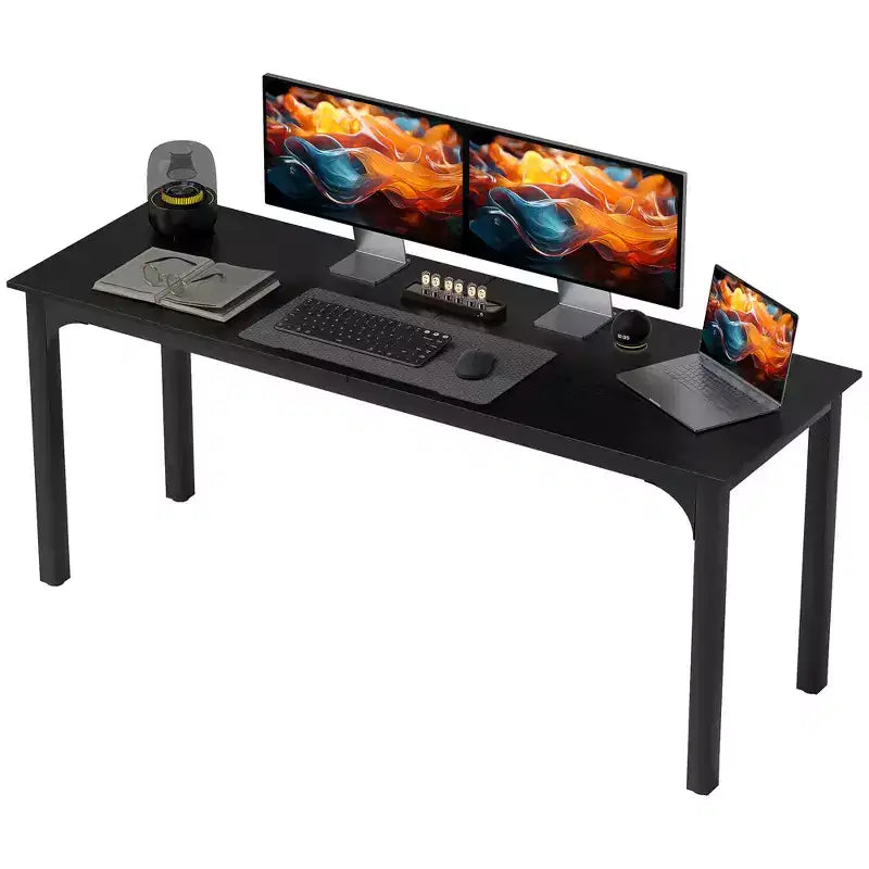 71 Inch Large Industrial Computer Desk Home Office Table with Wide Desktop and Metal Frame