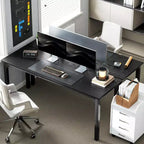 Bureau d'ordinateur industriel de 180 cm, grande table de bureau à domicile avec large plateau et cadre en métal