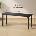 Bureau d'ordinateur industriel de 180 cm, grande table de bureau à domicile avec large plateau et cadre en métal