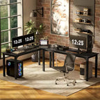 Bureau d'ordinateur industriel de 180 cm, grande table de bureau à domicile avec large plateau et cadre en métal
