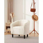 Fauteuil d'appoint en velours COZONY 28, fauteuil club avec dossier en U, accoudoirs incurvés et siège rembourré doux pour salon et chambre à coucher