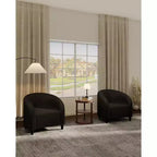 Fauteuil d'appoint en velours COZONY 28, fauteuil club avec dossier en U, accoudoirs incurvés et siège rembourré doux pour salon et chambre à coucher