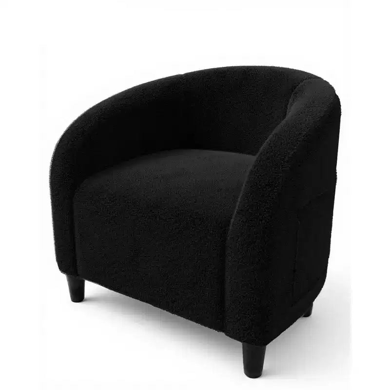 Fauteuil d'appoint en velours COZONY 28, fauteuil club avec dossier en U, accoudoirs incurvés et siège rembourré doux pour salon et chambre à coucher