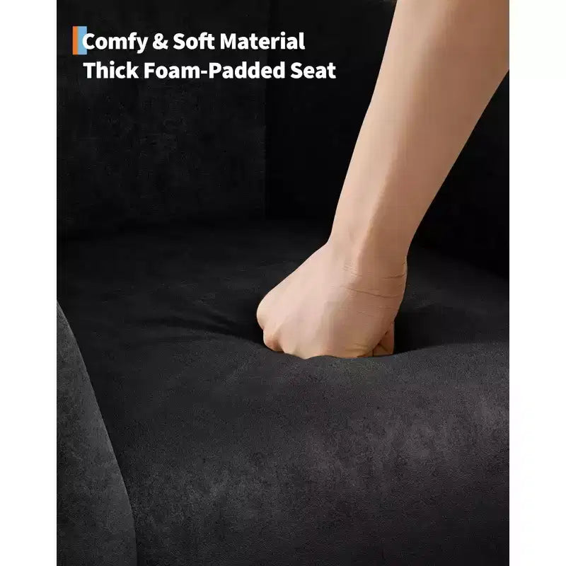 Fauteuil d'appoint en velours COZONY 28, fauteuil club avec dossier en U, accoudoirs incurvés et siège rembourré doux pour salon et chambre à coucher