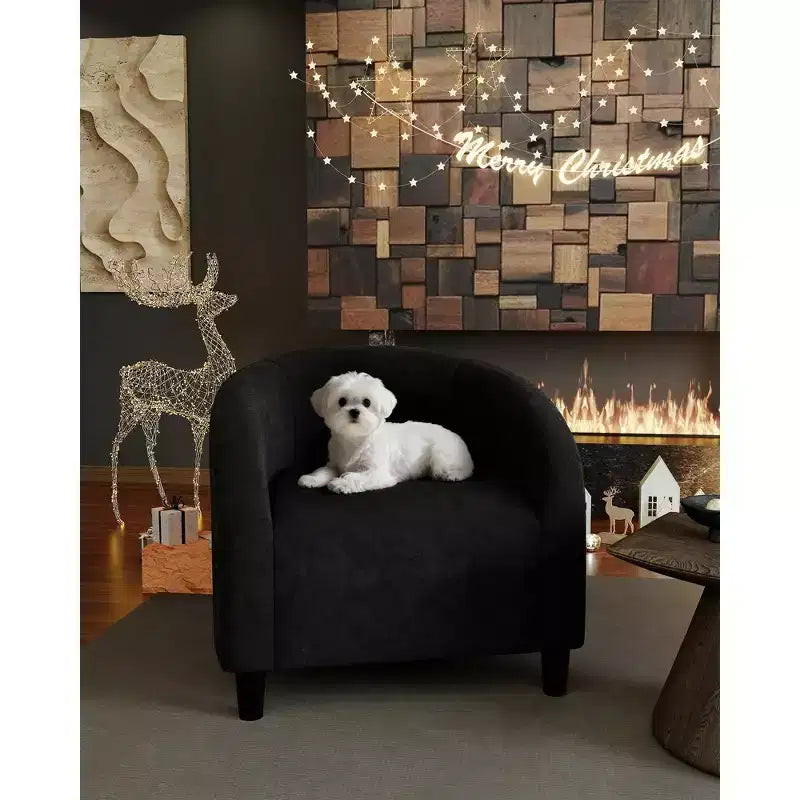 Fauteuil d'appoint en velours COZONY 28, fauteuil club avec dossier en U, accoudoirs incurvés et siège rembourré doux pour salon et chambre à coucher
