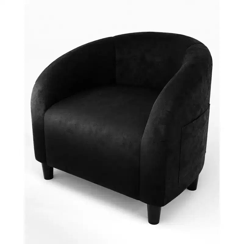 Fauteuil d'appoint en velours COZONY 28, fauteuil club avec dossier en U, accoudoirs incurvés et siège rembourré doux pour salon et chambre à coucher