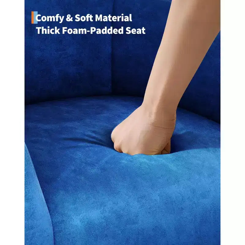 Fauteuil d'appoint en velours COZONY 28, fauteuil club avec dossier en U, accoudoirs incurvés et siège rembourré doux pour salon et chambre à coucher