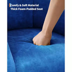 Fauteuil d'appoint en velours COZONY 28, fauteuil club avec dossier en U, accoudoirs incurvés et siège rembourré doux pour salon et chambre à coucher