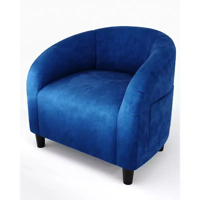 Fauteuil d'appoint en velours COZONY 28, fauteuil club avec dossier en U, accoudoirs incurvés et siège rembourré doux pour salon et chambre à coucher