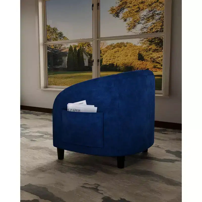 Fauteuil d'appoint en velours COZONY 28, fauteuil club avec dossier en U, accoudoirs incurvés et siège rembourré doux pour salon et chambre à coucher