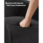 Fauteuil d'appoint en velours COZONY 28, fauteuil club avec dossier en U, accoudoirs incurvés et siège rembourré doux pour salon et chambre à coucher
