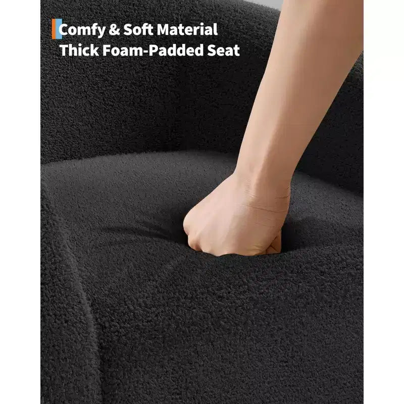 Fauteuil d'appoint en velours COZONY 28, fauteuil club avec dossier en U, accoudoirs incurvés et siège rembourré doux pour salon et chambre à coucher