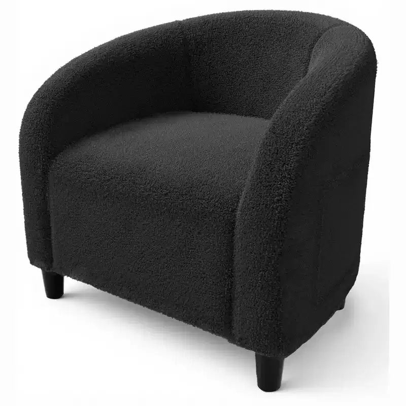 Fauteuil d'appoint en velours COZONY 28, fauteuil club avec dossier en U, accoudoirs incurvés et siège rembourré doux pour salon et chambre à coucher