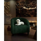 Fauteuil d'appoint en velours COZONY 28, fauteuil club avec dossier en U, accoudoirs incurvés et siège rembourré doux pour salon et chambre à coucher