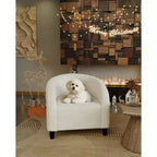 Fauteuil d'appoint en velours COZONY 28, fauteuil club avec dossier en U, accoudoirs incurvés et siège rembourré doux pour salon et chambre à coucher
